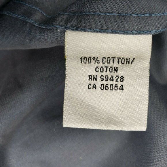 Bugatchi Uomo Blue Grey Mens Embroidered Shaped Fit Button Up Shirt - Picture 11 of 12